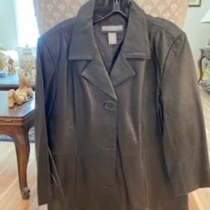 Genuine Leather Jacket--Jessica Holbrook--Black, size Large